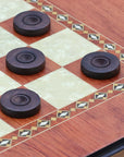 3-IN-1 Chess, Checkers & Backgammon Set | Rosewood & Mother of Pearl