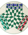 three-player chess set (green board)