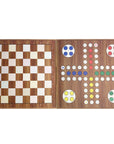 Oak 5-in-1 | Backgammon, Checkers, Chess, Nine Men's Morris & Ludo