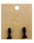 Earrings perspex | chess piece studs | medium
