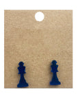 Earrings perspex | chess piece studs | medium