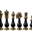ARABESQUE | Solid Metal & Wood Chess Pieces | Black & White | 105mm King | 142BN