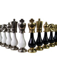 ARABESQUE | Solid Metal & Wood Chess Pieces | Black & White | 105mm King | 142BN