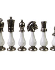 ARABESQUE | Solid Metal & Wood Chess Pieces | Black & White | 105mm King | 142BN