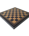 BLACK & GOLD ECOLEATHER | 3-in-1 Box | Chess, Backgammon & Checkers | 3.5cm Squares | 35cm Board | 219GN