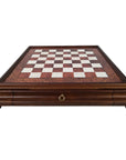 BRIAR ELM CHESSBOARD | Wooden Base with Drawer | Inlaid | 50mm Squares | 435R