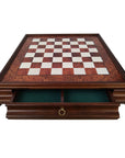 BRIAR ELM CHESSBOARD | Wooden Base with Drawer | Inlaid | 50mm Squares | 435R