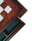 BRIAR ELM CHESSBOARD | Wooden Base with Drawer | Inlaid | 50mm Squares | 435R