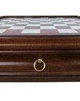 BRIAR ELM CHESSBOARD | Wooden Base with Drawer | Inlaid | 50mm Squares | 435R