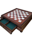 BRIAR ELM CHESSBOARD | Wooden Base with Drawer | Inlaid | 50mm Squares | 435R