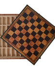 WORLD MAP ECOLEATHER | 3-in-1 Box | Chess, Backgammon & Checkers | 3.5cm Squares | 35cm Board | 219MAP