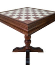 TILIA TABLE WITH BRIAR ELM CHESSBOARD | Backgammon Inside | 62mm Squares | TAV450