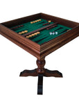 EZEKIEL | Red Bud Rose Chess Pieces | 110mm King | Tilia Chess Table with Backgammon | 62mm Squares