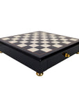 BLACK ERABLE GLOSS FINISH CHESSBOARD | Drawer & Pedestals | 35mm Squares | 333LNP