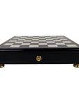 BLACK ERABLE GLOSS FINISH CHESSBOARD | Drawer & Pedestals | 35mm Squares | 333LNP