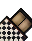 BLACK ERABLE GLOSS FINISH CHESSBOARD | Drawer & Pedestals | 35mm Squares | 333LNP