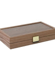 Backgammon | American Walnut | Handmade | Blue Inlay | Walnut & Oak Points | 20 x 12cm | TK04