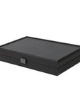 Backgammon | Carbon Fibre Finish | Black & Red Inlay Points | Handmade | Side Racks | 30 x 20cm | BDE3CFR