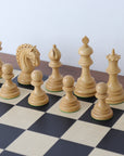 EZEKIEL | Red Budrose Chess Pieces | 110mm King | Black Poplar & Sycamore | Walnut Border | 60mm Squares