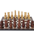 MUGHAL AFTAB | Acacia Chess Pieces | 100mm King | Carved Walnut Chess Board | 37mm Squares