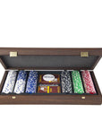 Poker Set | Dark Walnut Replica Case | 300 Chips, 2 Packs of Playing Cards | 38.5 x 21.5cm | PXL20.300U