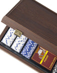 Poker Set | Dark Walnut Replica Case | 300 Chips, 2 Packs of Playing Cards | 38.5 x 21.5cm | PXL20.300U