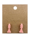 Earrings perspex | chess piece studs | medium