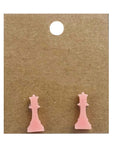 Earrings perspex | chess piece studs | medium