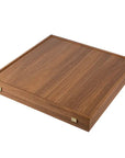 Wooden Chess Set In Box | Walnut Burl & Oak | 50cm Board | Brass & Pewter with Delicate Pearl Elements | 10cm King | SW60A50J