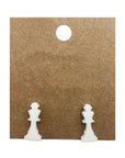 Earrings perspex | chess piece studs | medium