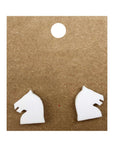 Earrings Perspex | chess-themed studs | medium