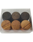 Olive Wood Checkers & Backgammon Discs | Brown & Natural Colour