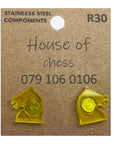 Earrings Perspex | chess-themed studs | medium