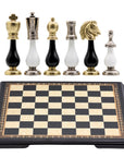 ARABESQUE Chess Set with Black & Mother of Pearl Beech Board | 50mm