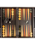 Backgammon Set | Dark Brown | Side Racks | 48cm