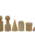 BAUHAUS STYLE | Wooden Chess Pieces | King 8.5cm | Leatherette Inlaid Chess Board | 40cm board