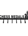 MEDAL HANGER | CHESS | 8 × Hooks | Black Powder Coated