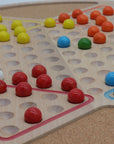 CHINESE CHECKERS | 42 cm | Solid Wood with Cork Inlays | Marbles