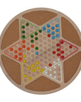 CHINESE CHECKERS | 42 cm | Solid Wood with Cork Inlays | Marbles