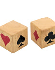 DICE with Playing Card Symbols | 40 mm | Wood with Colour Print | Individual Dice