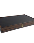 Leather Backgammon | Ebony Replica | Side Racks | 49 cm