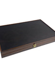 Leather Backgammon | Ebony Replica | Side Racks | 49 cm