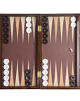 Leather Backgammon | Ebony Replica | Side Racks | 49 cm