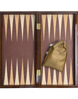 Leather Backgammon | Ebony Replica | Side Racks | 49 cm