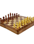 Folding wooden magnetic travel chess set | 30cm