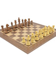 Wooden Chess Set In Box | Walnut & Oak | 50cm Board | Timeless Chess Pieces | Sheesham & Boxwood | 8.5cm King | SW43B50K