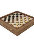 3-IN-1 COMBO GAMES | 27cm | Chess, Backgammon, Checkers | CLASSIC | Handmade Walnut Replica Wooden Case | STP28E