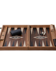 Backgammon | American Walnut Inlay | Black & Oak Points | Handmade | Side Racks | 48 x 30cm | BKK1
