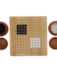 BAMBOO GO SET | Board (13x13 grid) | 2 Bowls | Ceramic Single-Convex Stones