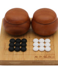 BAMBOO GO SET | Board (9x9 grid) | 2 Bowls | Ceramic Single-Convex Stones